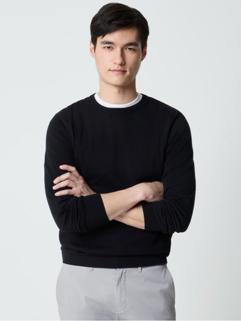 NWT J. Crew Cotton Crewneck Sweater-tee Black